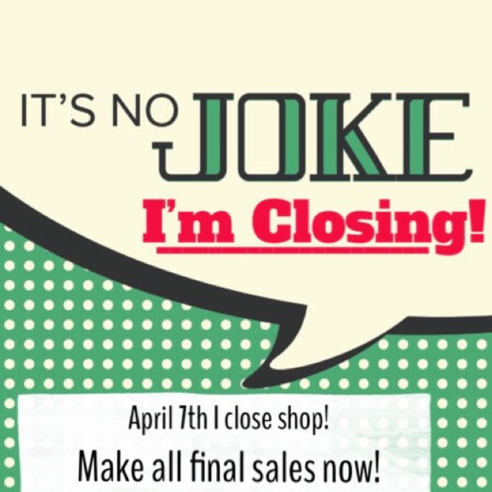 Shop closing! Moving